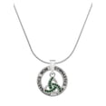 thumbnail image 1 of Delight Jewelry Silvertone Small 2-D Green Trinity Knot Gymnastics Mom Ring Charm Necklace, 18", 1 of 4