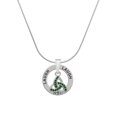 thumbnail image 1 of Delight Jewelry Silvertone Small 2-D Green Trinity Knot Laugh Ring Charm Necklace, 18", 1 of 4