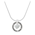 thumbnail image 1 of Delight Jewelry Silvertone Small 2-D Puffy Heart Gymnastics Mom Ring Charm Necklace, 18", 1 of 4