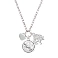 thumbnail image 1 of Delight Jewelry Silvertone Small 2-D Puffy Heart Let Things Go Fall Zoey Charm Necklace, 28", 1 of 4