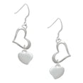 thumbnail image 1 of Delight Jewelry Silvertone Small 2-D Puffy Heart Open Heart French Earrings, 1 of 4