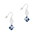 thumbnail image 1 of Delight Jewelry Silvertone Small 3-D Blue Present Box with Bow Silvertone Leaf French Earrings, 1 of 5