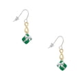 thumbnail image 1 of Delight Jewelry Silvertone Small 3-D Green Present with Bow Gold Tone Infinity French Earrings, 1 of 4