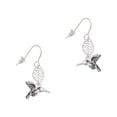 thumbnail image 1 of Delight Jewelry Silvertone Small 3-D Hummingbird Silvertone Leaf French Earrings, 1 of 5