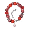 thumbnail image 1 of Delight Jewelry Silvertone Small 3-D Pink Present Box with Bow Red Paw Print Bead Bracelet, 7"+2", 1 of 4