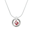 thumbnail image 1 of Delight Jewelry Silvertone Small 3-D Red Present Box with Bow Laugh Ring Charm Necklace, 18", 1 of 4