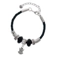 thumbnail image 1 of Delight Jewelry Silvertone Small Angel Middle Sister Celtic Knot Leather Bead Bracelet, 7"+2" Extender, 1 of 4