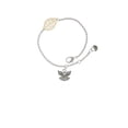 thumbnail image 1 of Delight Jewelry Silvertone Small Angel with Heart - Goldtone Leaf Delicate Bracelet, 6.25+1.75", 1 of 4