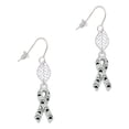 thumbnail image 1 of Delight Jewelry Silvertone Small Antiqued Ribbon with Paws Silvertone Leaf French Earrings, 1 of 5