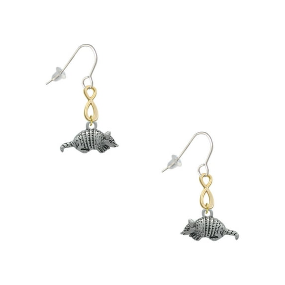 Delight Jewelry Silvertone Small Armadillo Gold Tone Infinity French Earrings