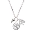 thumbnail image 1 of Delight Jewelry Silvertone Small Bare Feet Let Things Go Fall Zoey Charm Necklace, 28", 1 of 4