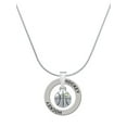 thumbnail image 1 of Delight Jewelry Silvertone Small Basketball with a AB Crystal Hockey Ring Charm Necklace, 18", 1 of 4