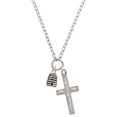 thumbnail image 1 of Delight Jewelry Silvertone Small Beehive with 4 Bees I Set You Apart Engraved Cross Zoey Necklace, 28", 1 of 4