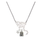 Delight Jewelry Silvertone Small Beehive with 4 Bees Silvertone Dream Big Pendant Necklace, 25"