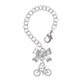 thumbnail image 1 of Delight Jewelry Silvertone Small Bicycle - Silvertone Bow Charm Accessory for Tumblers and Thermal Cups, 1 of 4