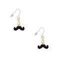 thumbnail image 1 of Delight Jewelry Silvertone Small Black Enamel Mustache Gold Tone Infinity French Earrings, 1 of 4