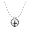 thumbnail image 1 of Delight Jewelry Silvertone Small Botonee Cross with Beaded Decoration Silvertone Grandmother Ring Charm Necklace, 18", 1 of 4