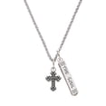 thumbnail image 1 of Delight Jewelry Silvertone Small Botonee Cross with Beaded Decoration Silvertone Hope Anchors the Soul Bar Charm Necklace, 23", 1 of 4