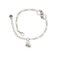 thumbnail image 1 of Delight Jewelry Silvertone Small Bride Heart Silver-tone Paw Infinity Link Chain Bracelet, 6"+2" Extender, 1 of 3