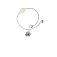 thumbnail image 1 of Delight Jewelry Silvertone Small Bulldog - Mascot - Goldtone Leaf Delicate Bracelet, 6.25+1.75", 1 of 4