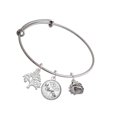 thumbnail image 1 of Delight Jewelry Silvertone Small Bulldog - Mascot Silvertone Let Things Go Tree Charm Bangle Bracelet, 1 of 4