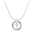 thumbnail image 1 of Delight Jewelry Silvertone Small Clear AB Crystals Oval Key Live Ring Charm Necklace, 18", 1 of 4