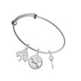 thumbnail image 1 of Delight Jewelry Silvertone Small Clear AB Crystals Oval Key Silvertone Let Things Go Tree Charm Bangle Bracelet, 1 of 4
