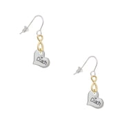 Delight Jewelry Silvertone Small Coach Heart Gold Tone Infinity French Earrings