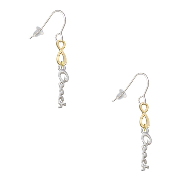 Delight Jewelry Silvertone Small Coach Script Gold Tone Infinity French Earrings