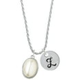 thumbnail image 1 of Delight Jewelry Silvertone Small Cream Imitation Pearl Silvertone Script Initial Disc - Z - Charm Necklace, 20"+3", 1 of 4