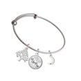 thumbnail image 1 of Delight Jewelry Silvertone Small Crescent Moon Silvertone Let Things Go Tree Charm Bangle Bracelet, 1 of 4