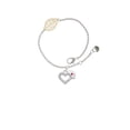 thumbnail image 1 of Delight Jewelry Silvertone Small Crystal Heart with Nurse Hat - Goldtone Leaf Delicate Bracelet, 6.25+1.75", 1 of 4