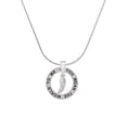 thumbnail image 1 of Delight Jewelry Silvertone Small Crystal Sabre Tooth Silver-tone You Mean the World to Me Ring Necklace, 18", 1 of 4