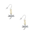 thumbnail image 1 of Delight Jewelry Silvertone Small Dragonfly with Crystal Gold Tone Infinity French Earrings, 1 of 4