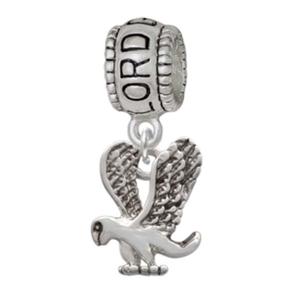 Delight Jewelry Silvertone Small Eagle - Mascot Lord Guide Me Charm Bead