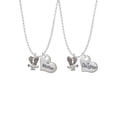 thumbnail image 1 of Delight Jewelry Silvertone Small Eagle - Mascot Mother & Daughter Heart Necklaces (Set of 2), 19"+2", 1 of 4