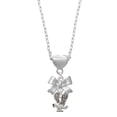 thumbnail image 1 of Delight Jewelry Silvertone Small Eagle - Mascot Silver tone Bow Heart Necklace, 1 of 4