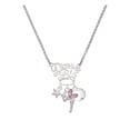 thumbnail image 1 of Delight Jewelry Silvertone Small Fairy with Pink Wings Silvertone Dream Big Pendant Necklace, 25", 1 of 4