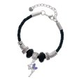 thumbnail image 1 of Delight Jewelry Silvertone Small Fairy with Purple Wings Best Friend Celtic Knot Leather Bead Bracelet, 7"+2" Extender, 1 of 4