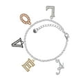 thumbnail image 1 of Delight Jewelry Silvertone Small Gelato Script Initial - A - Multi-Colored Crystal Love Charm Bracelet, 1 of 5