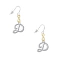 thumbnail image 1 of Delight Jewelry Silvertone Small Gelato Script Initial - D - Gold Tone Infinity French Earrings, 1 of 4
