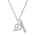 thumbnail image 1 of Delight Jewelry Silvertone Small Gelato Script Initial - D - Silvertone Balance Bar Charm Necklace, 23", 1 of 4