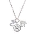 thumbnail image 1 of Delight Jewelry Silvertone Small Gelato Script Initial - E - Let Things Go Fall Zoey Charm Necklace, 28", 1 of 4