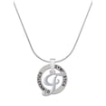thumbnail image 1 of Delight Jewelry Silvertone Small Gelato Script Initial - F - Gymnastics Ring Charm Necklace, 18", 1 of 4