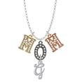 thumbnail image 1 of Delight Jewelry Silvertone Small Gelato Script Initial - G - Multi-Colored Crystal Mom Charm Necklace, 1 of 5