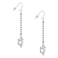 thumbnail image 1 of Delight Jewelry Silvertone Small Gelato Script Initial - G - Silver-tone Long Sparkle Dangle French Earrings, 1 of 4