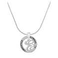 thumbnail image 1 of Delight Jewelry Silvertone Small Gelato Script Initial - & - Gymnastics Ring Charm Necklace, 18", 1 of 4
