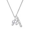 thumbnail image 1 of Delight Jewelry Silvertone Small Gelato Script Initial - H - Silvertone Hope Anchors the Soul Bar Charm Necklace, 23", 1 of 4