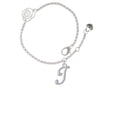 thumbnail image 1 of Delight Jewelry Silvertone Small Gelato Script Initial - I - Silver-tone Rose Link Chain Bracelet, 6.25"+1.75" Extender, 1 of 4