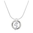 thumbnail image 1 of Delight Jewelry Silvertone Small Gelato Script Initial - J - Live Ring Charm Necklace, 18", 1 of 4